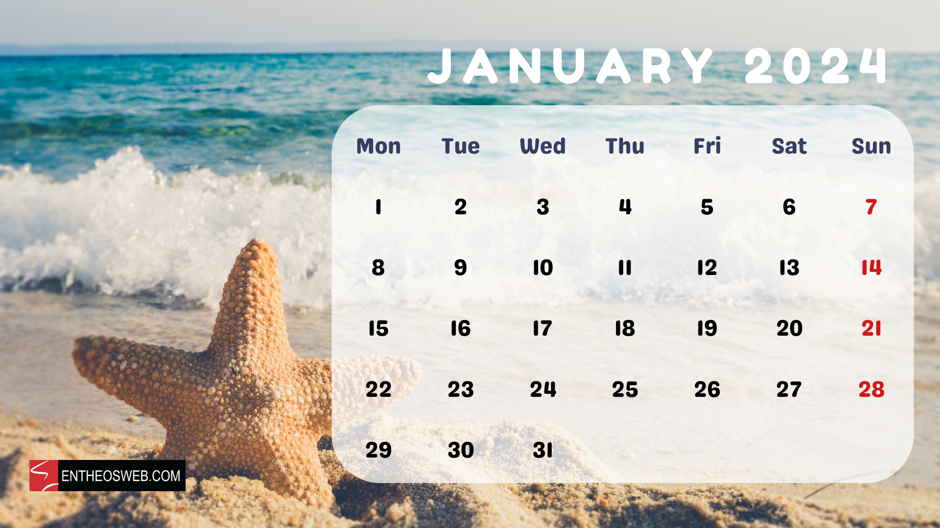 Beaches Calendar Printable Desktop Wallpaper Entheosweb