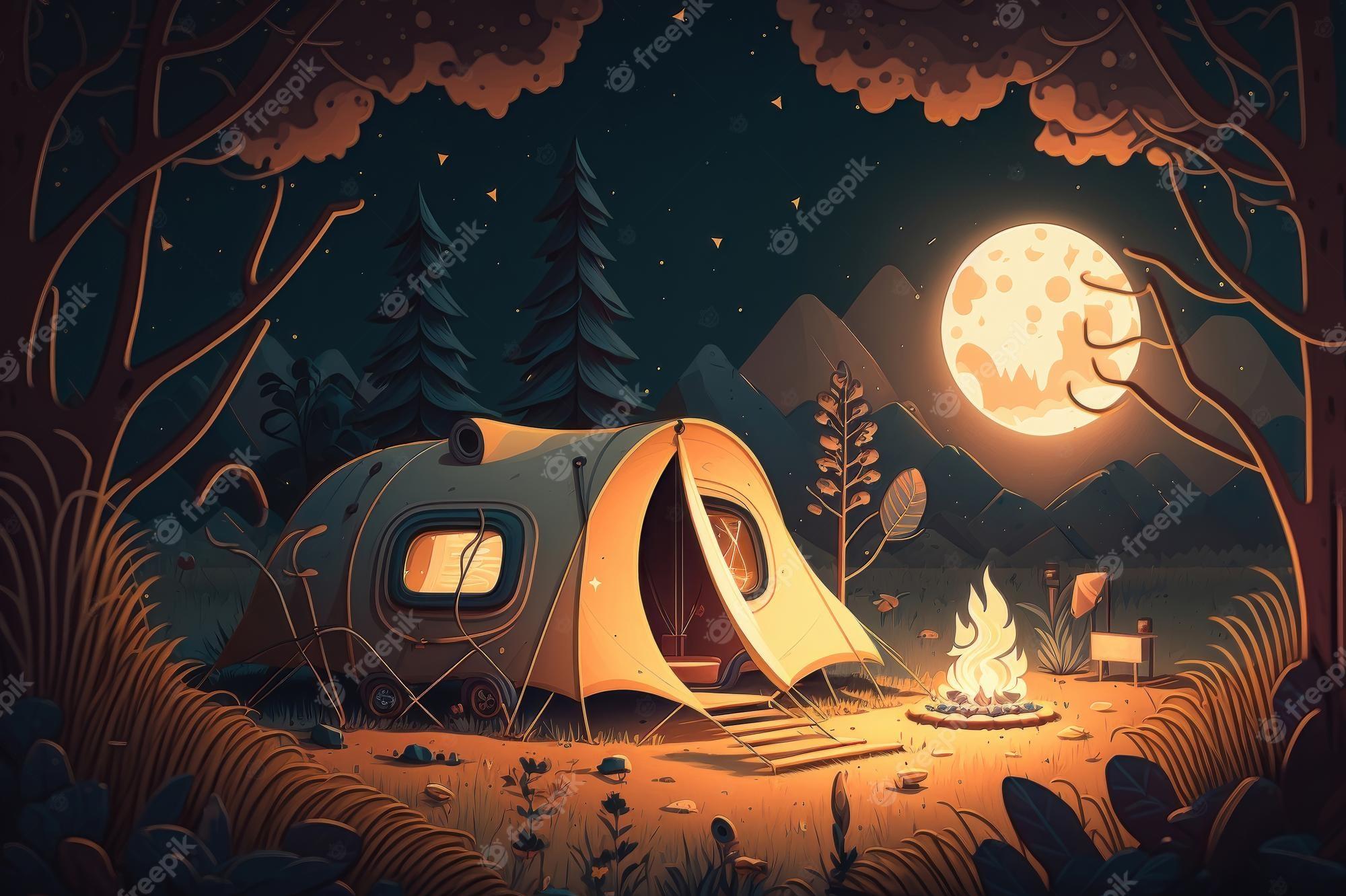 Free download Premium Photo Summer night camp with tent campfire trees lake  2000x1333 for your Desktop Mobile  Tablet  Explore 24 Camping Summer  Night Wallpapers  Summer Night Wallpaper Camping Wallpaper