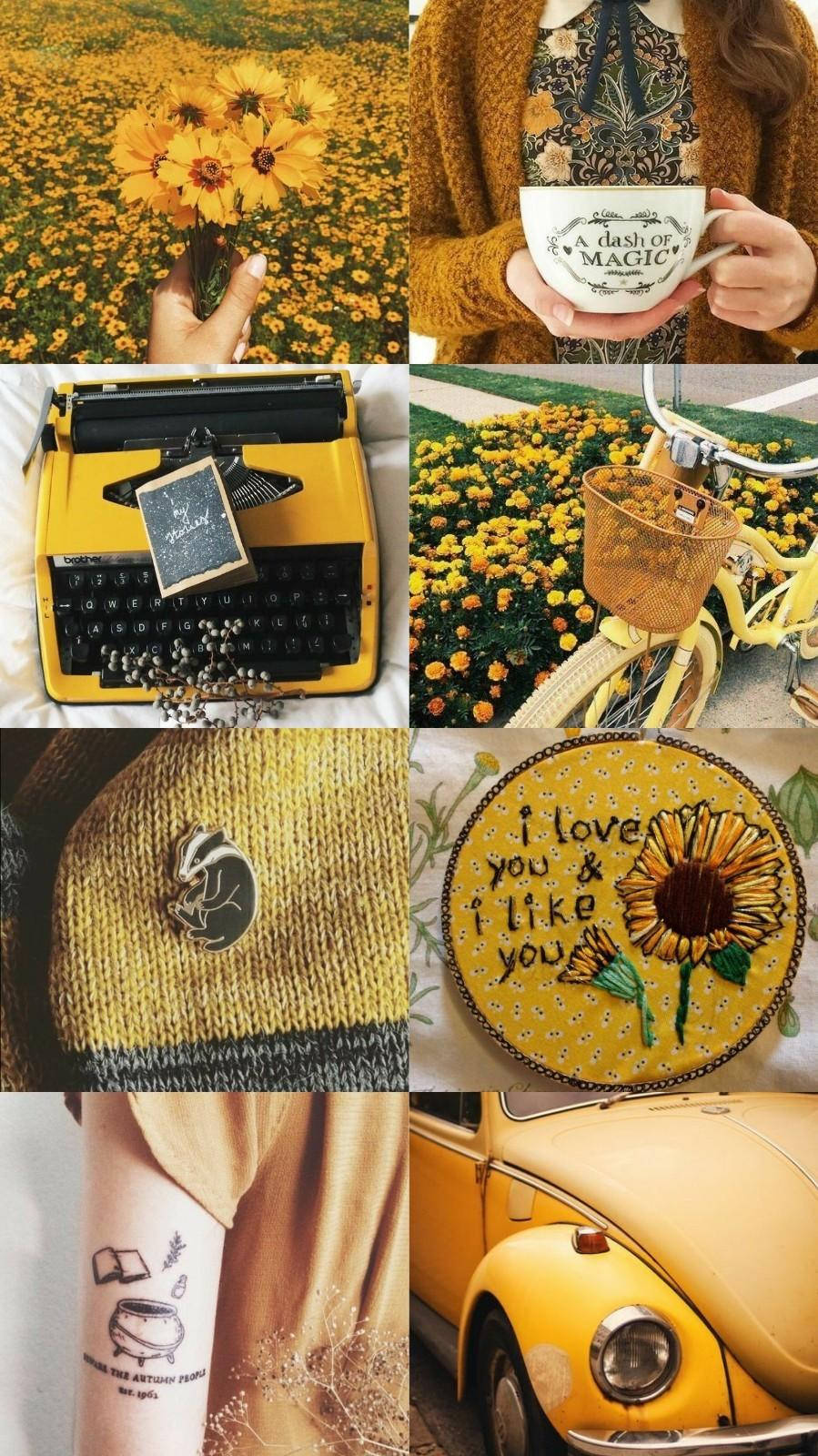 Yellow Vintage Photography Wallpaper