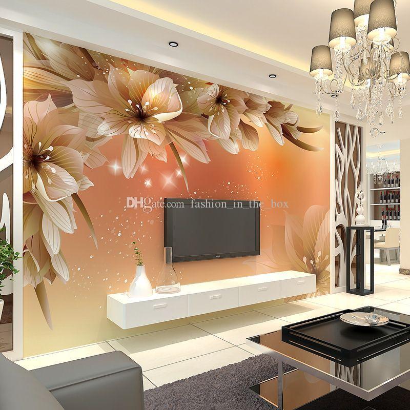 Custom Luxury Wallpaper Elegant Flowers Photo Silk Wall