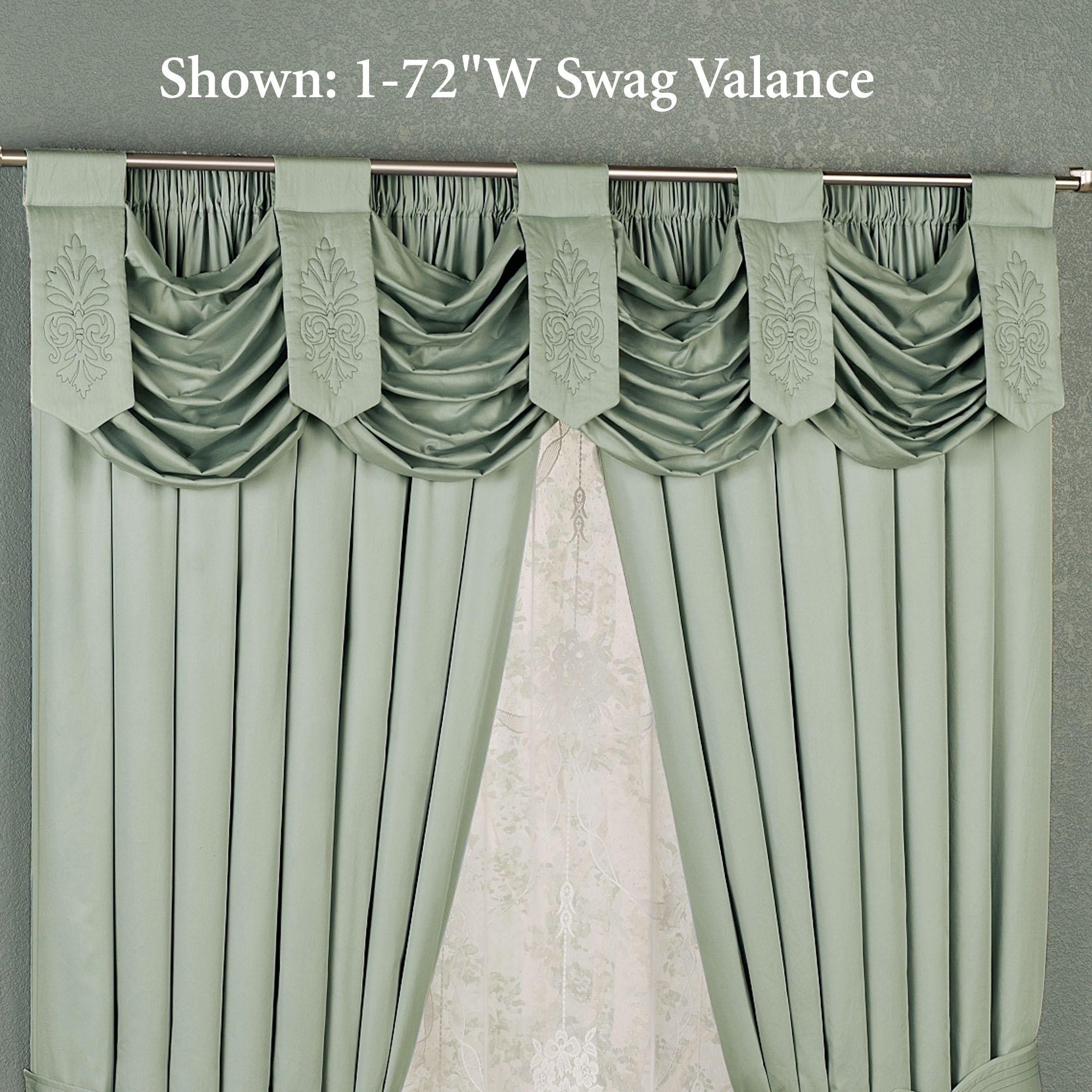 Double Swag Shower Curtain with Valance