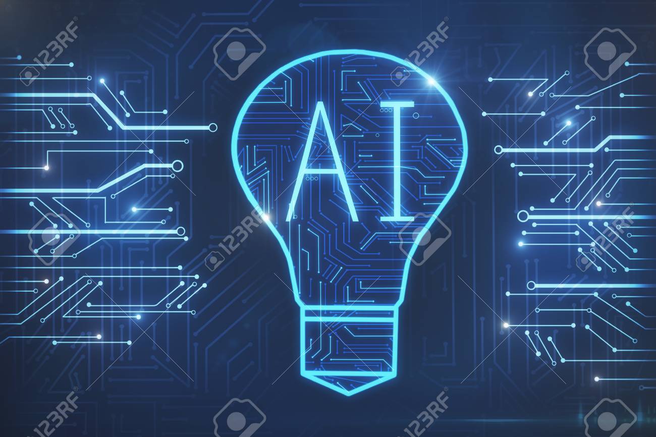 Creative Circuit Ai Lamp Background Technology And Artificial