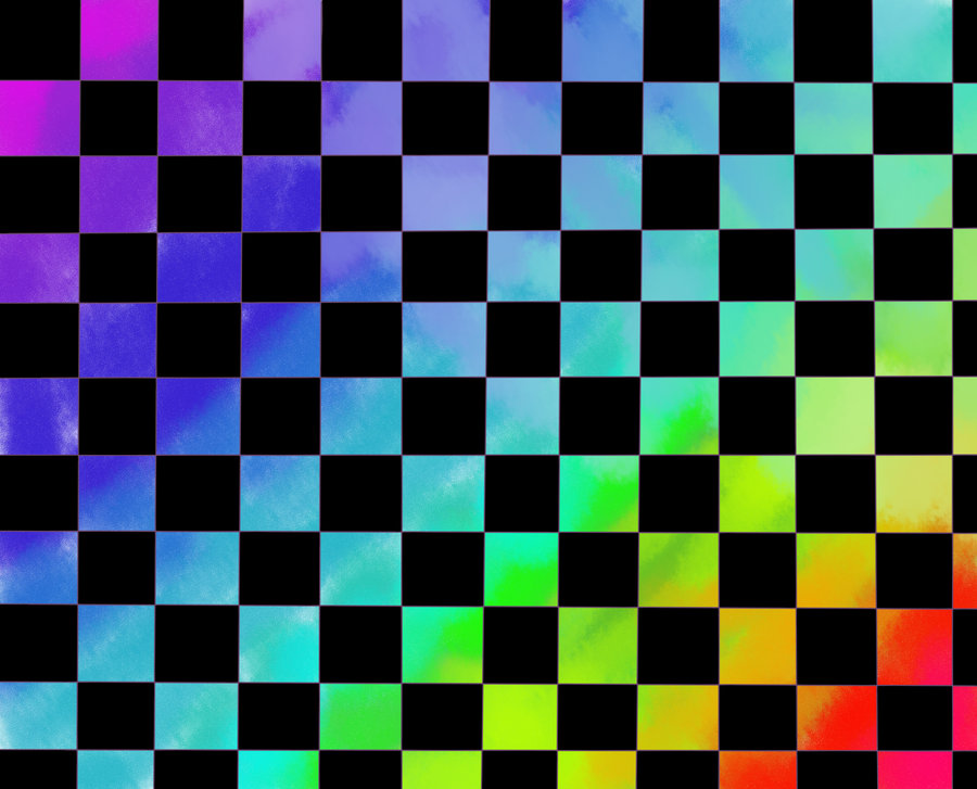 Rainbow And Black Checkered Background By Beau Chan