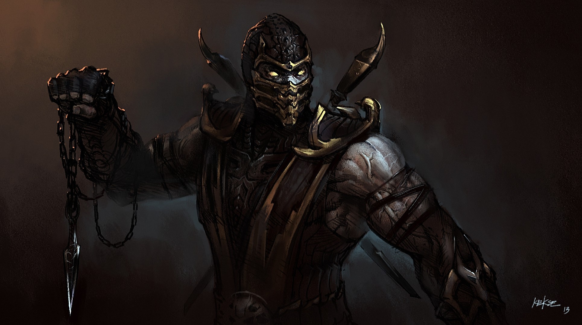 Druschie Scorpion Mortal Kombat Warrior Fantasy Wallpaper Background
