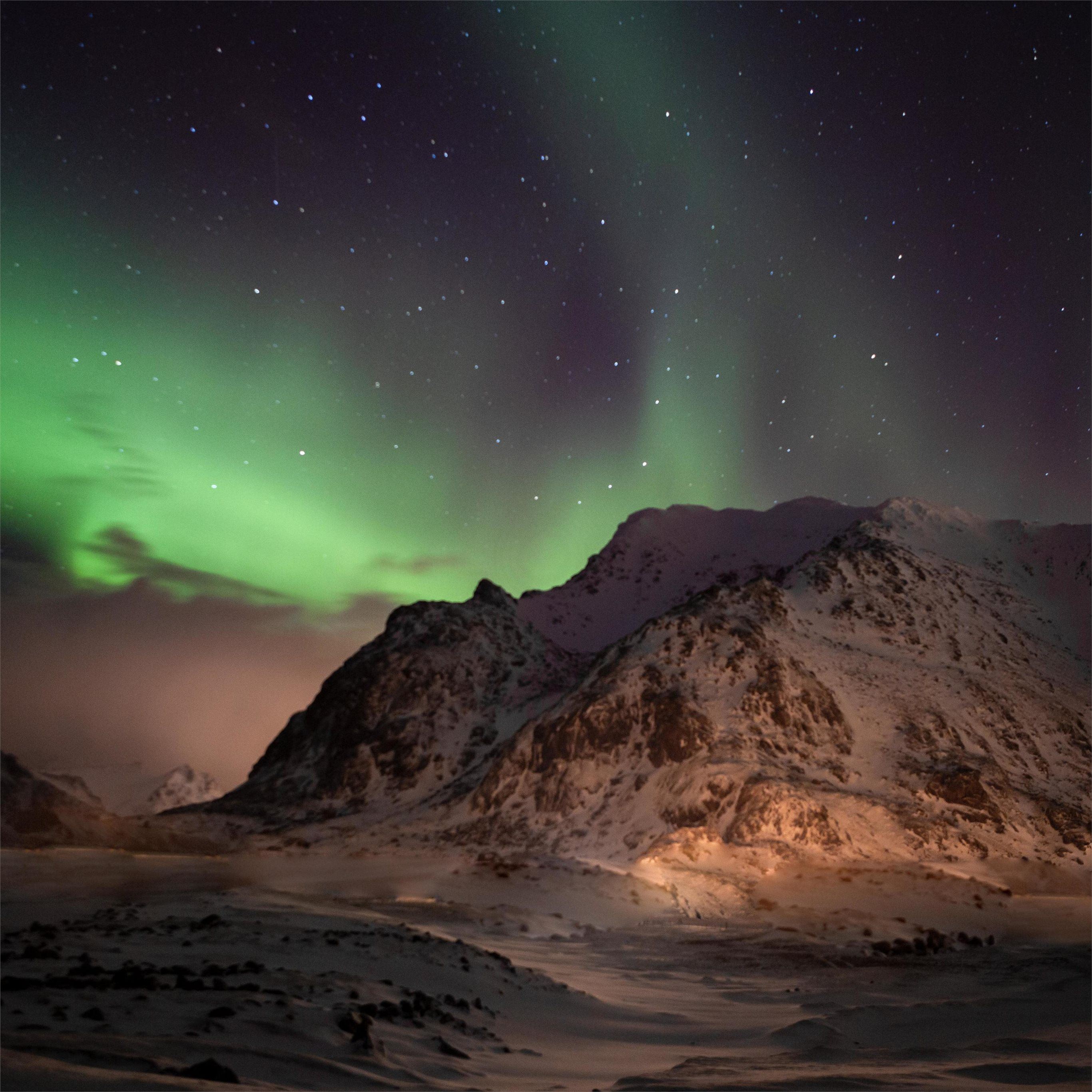Northern Lights Lofoten Norway 5k iPad Pro Wallpaper