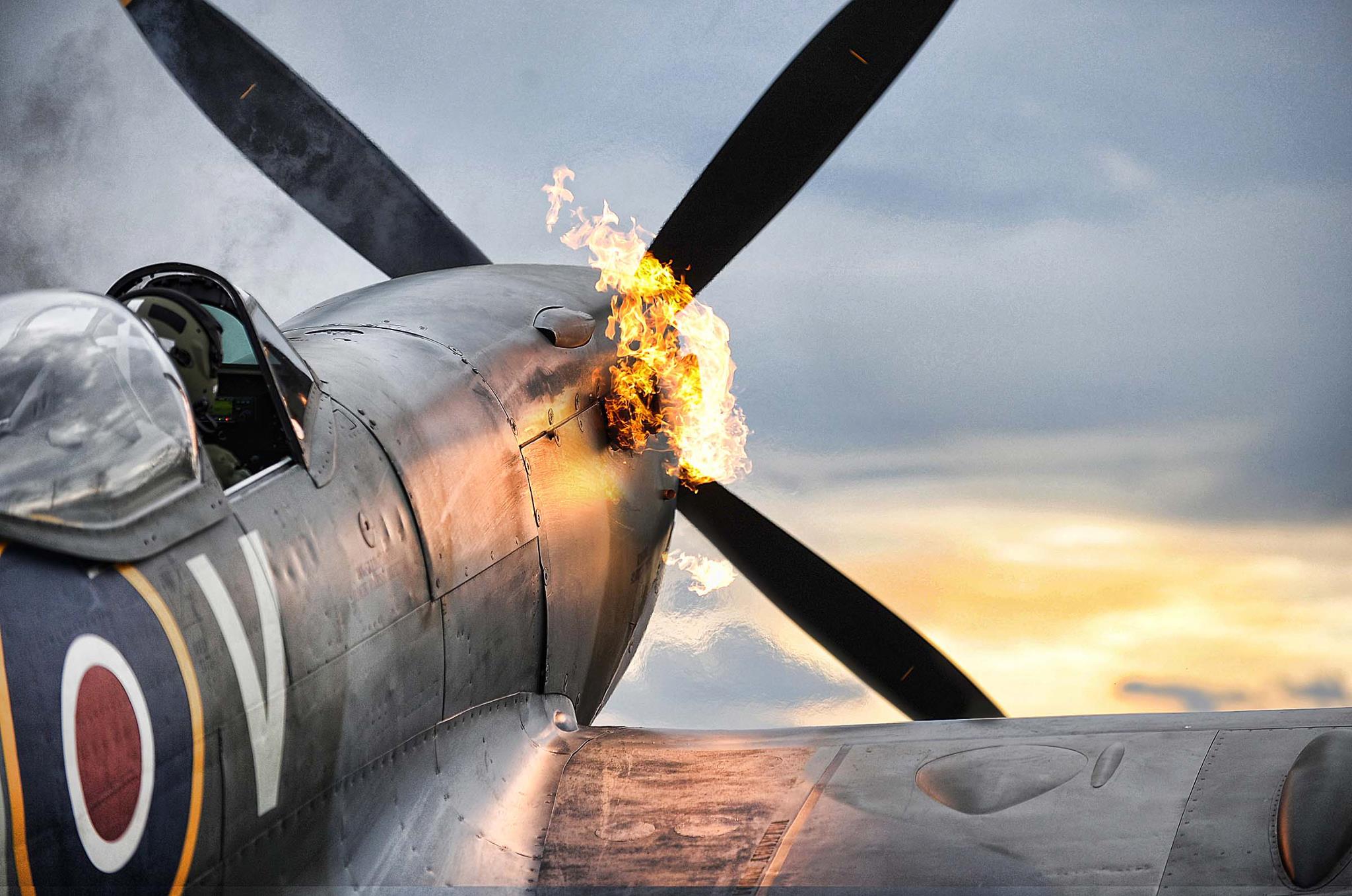 This Beautiful Image Shows A Wwii Era Spitfire Starting Its V