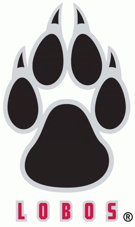 New Mexico Lobos Alternate Logo A Black Wolf Paw Print
