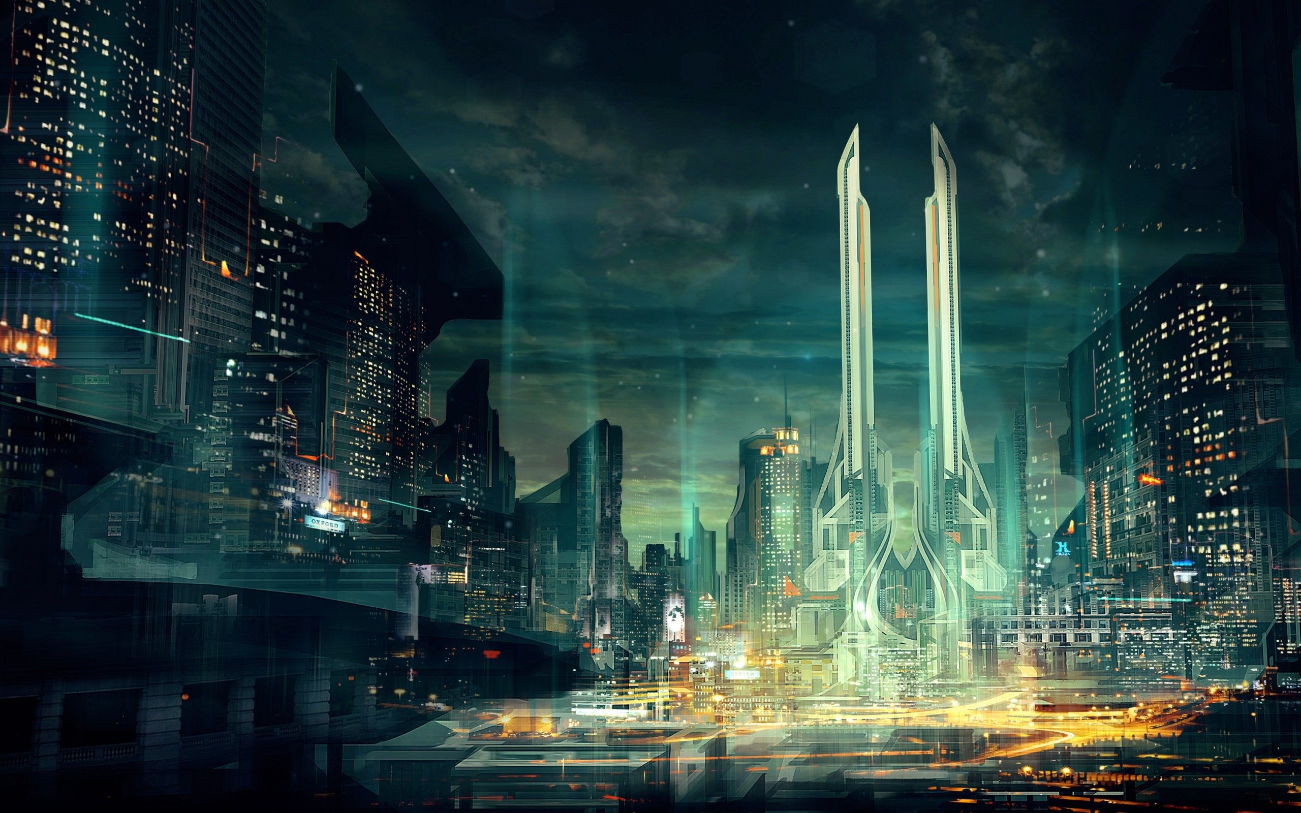 Sci Fi City Of Future Wallpaper HD For Desktop In High Quality