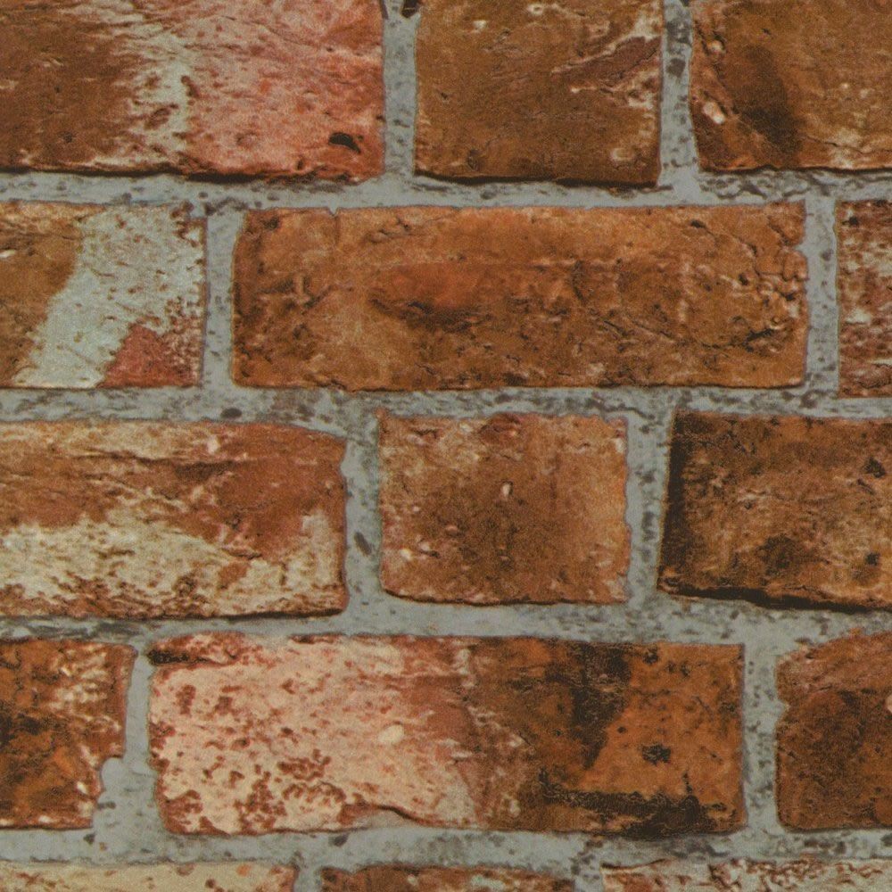 Natural Red Brown Fd31045 Rustic Brick Fine Decor Wallpaper