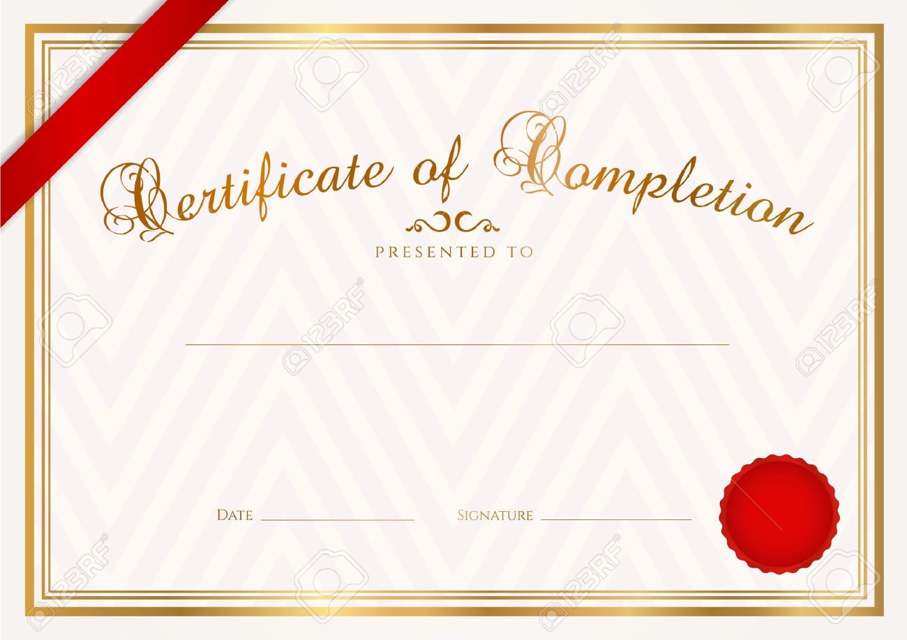 Certificate Diploma Of Pletion Design Template Sample