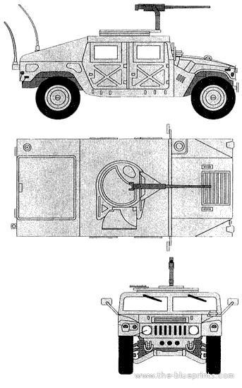 Blueprints Depot Cars Hummer Am General Hmmwv M1025 Gif
