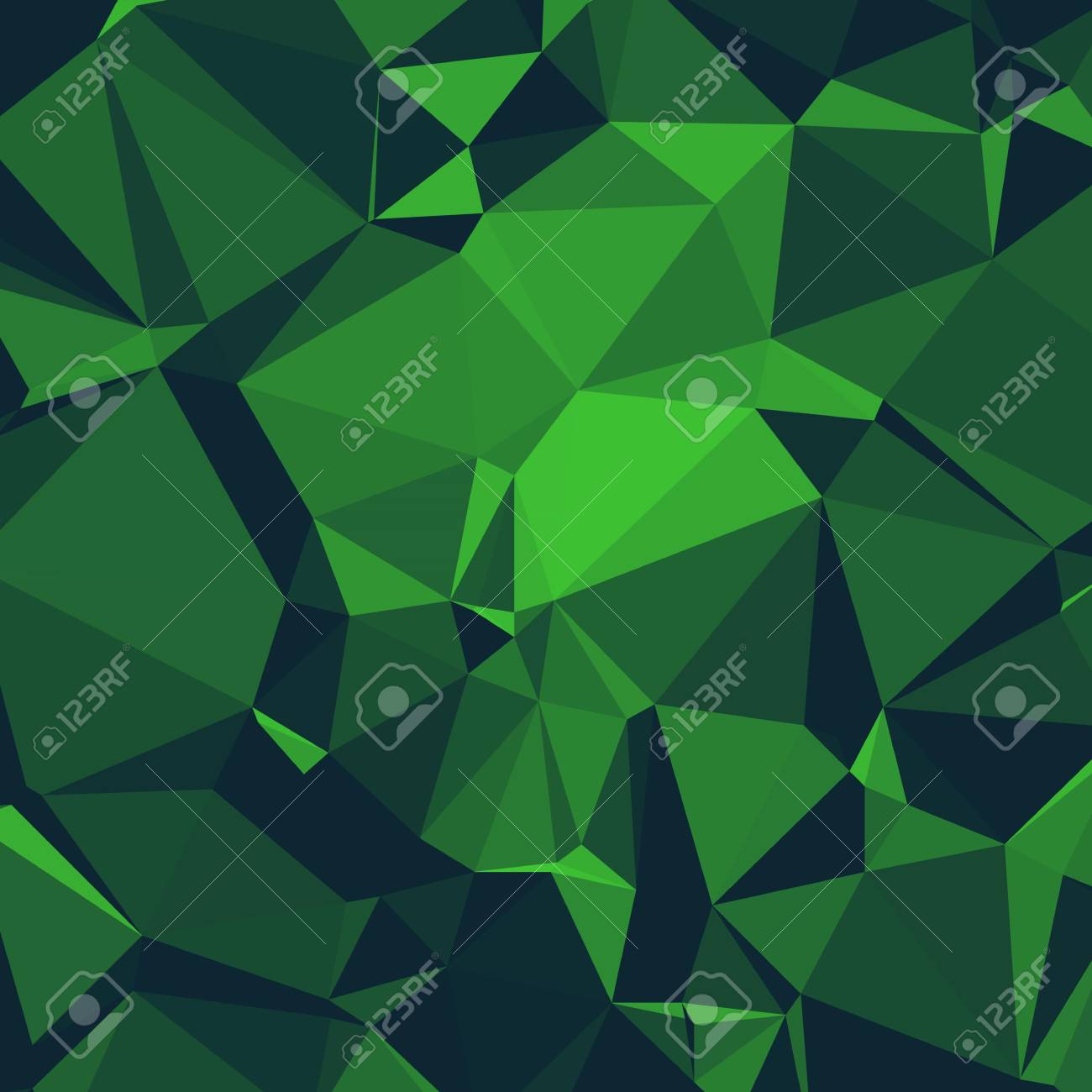 Shiny Polygonal Background In Dark Forest And Kelly Green Tones