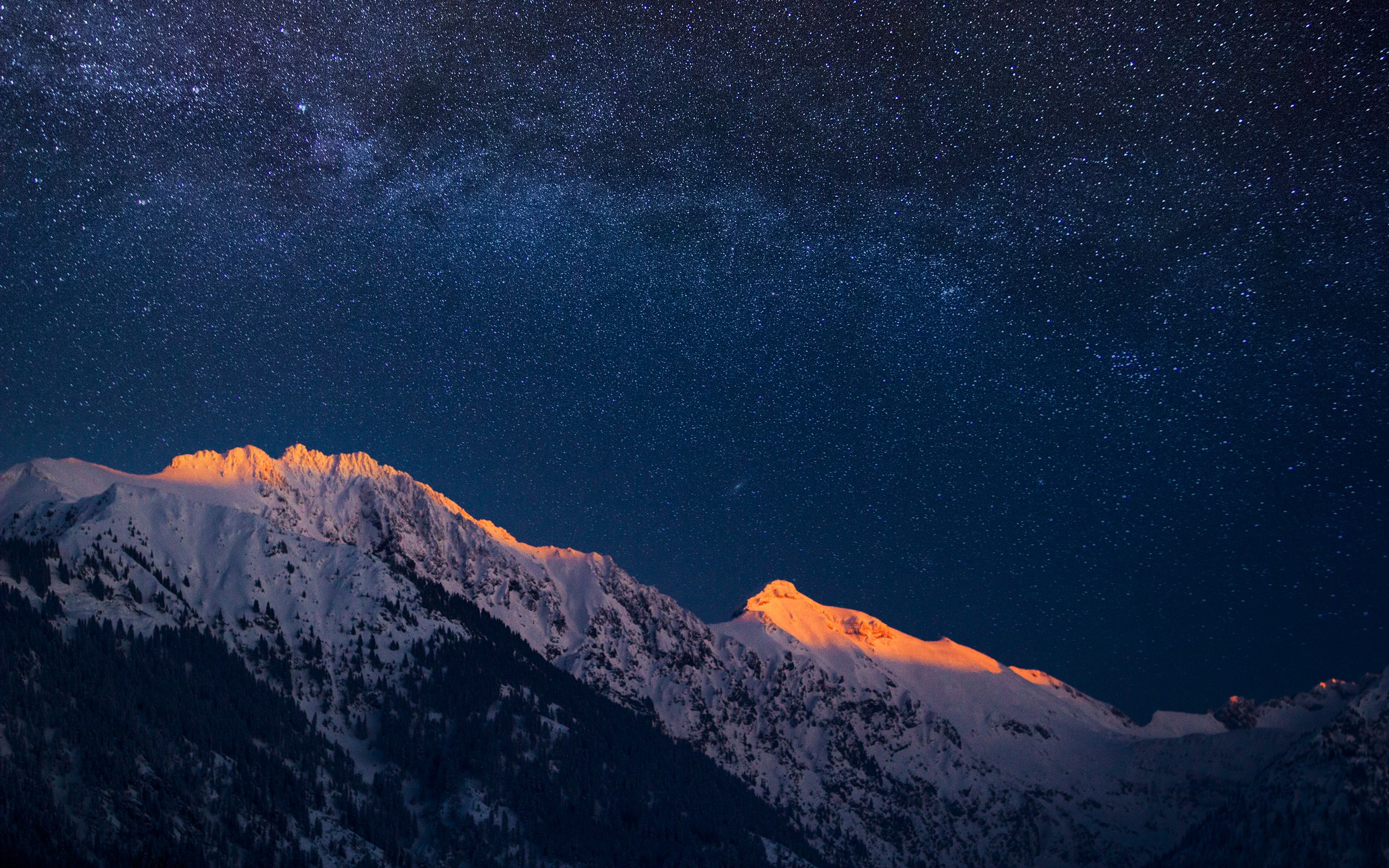 Mountains And A Night Sky HD Wallpaper