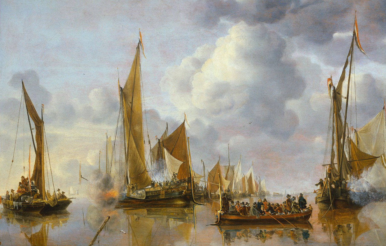 Wallpaper Ship Picture Sail Seascape Jan Van De Capelle