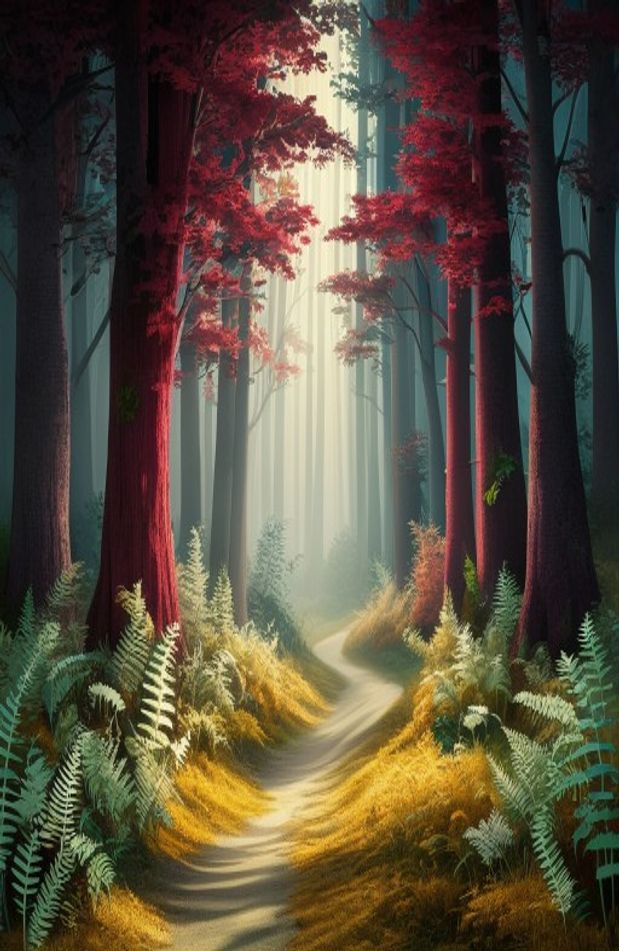 Red Forest Wallpaper