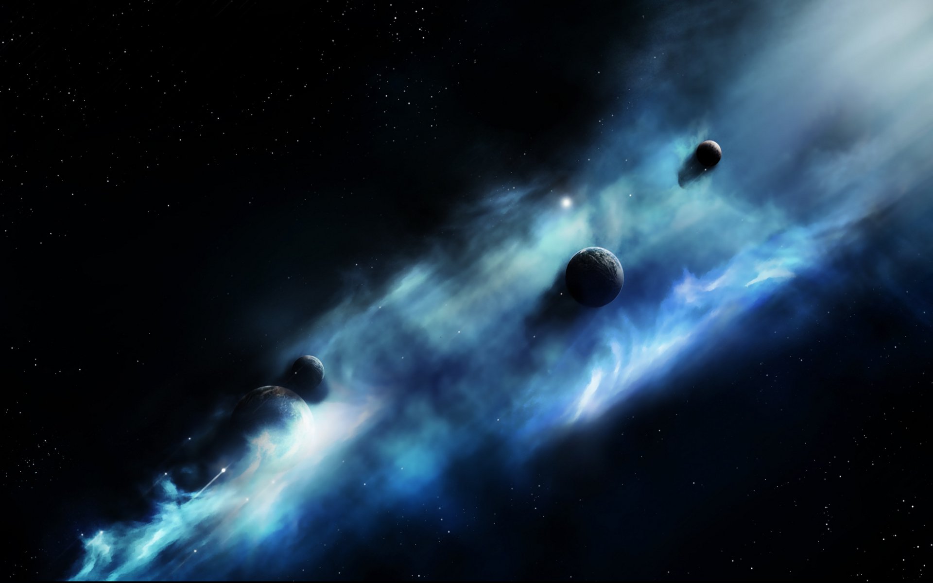  download 3d Space Scene Black Wallpaper [1920x1200] for your 1920x1200