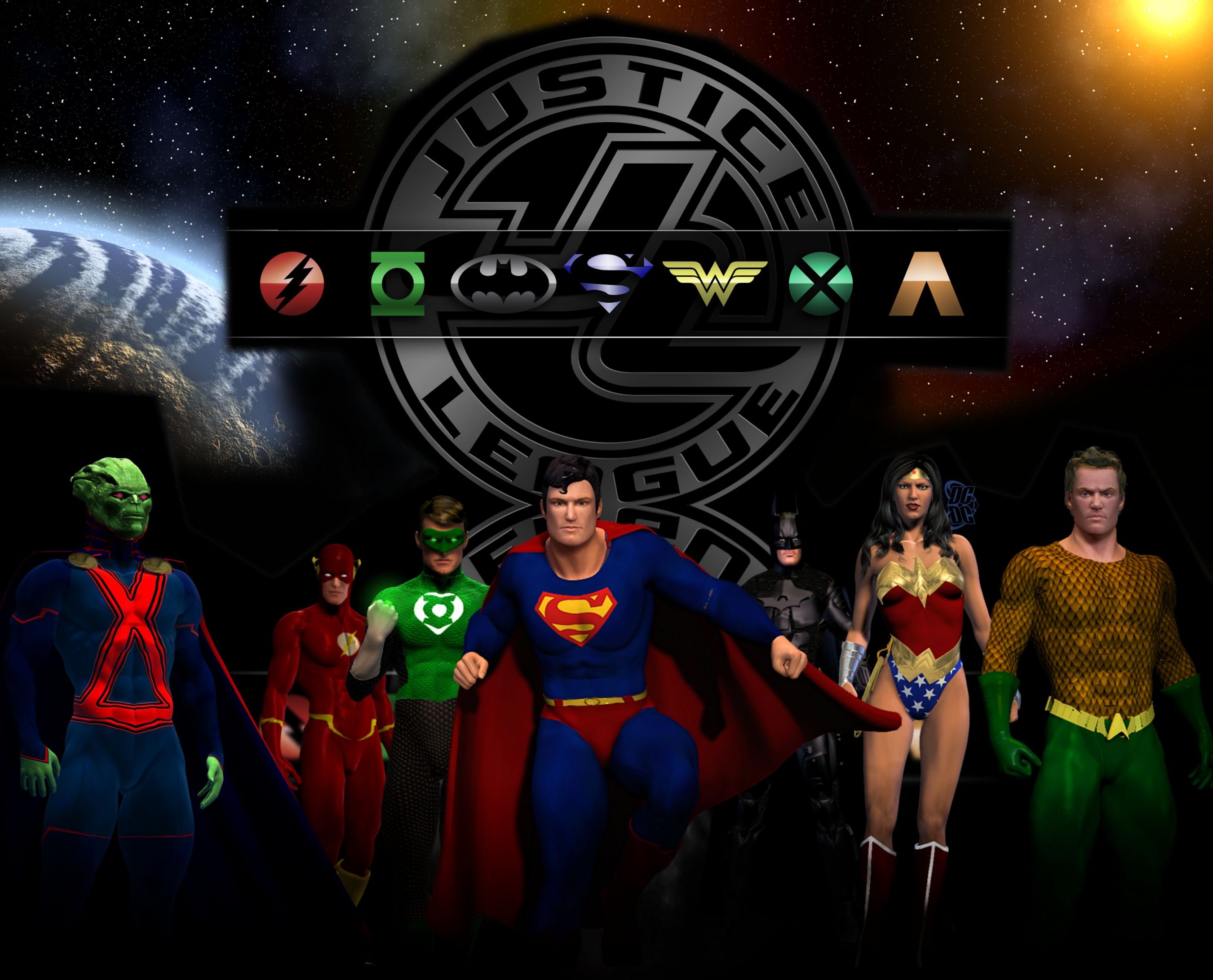 Ics Justice League Dc Superman Martian Manhunter Flash