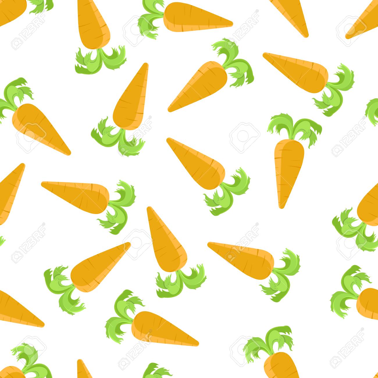 Free download Vector Seamless Pattern With Orange Carrots Print Pattern