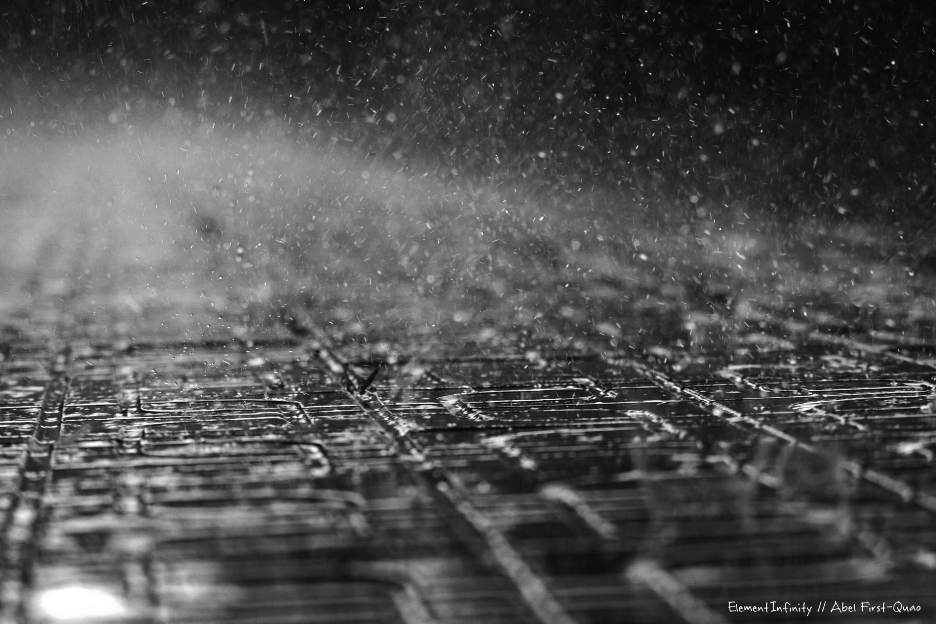 Sidewalk Cobble Rain Storm Wet Mood Wallpaper