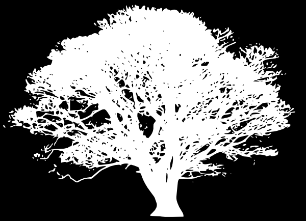 White Tree Silhouette On Black Clip Art at Clkercom   vector clip art