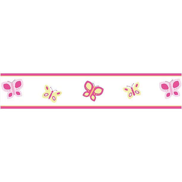 Butterfly Pink and Orange Wallpaper Border