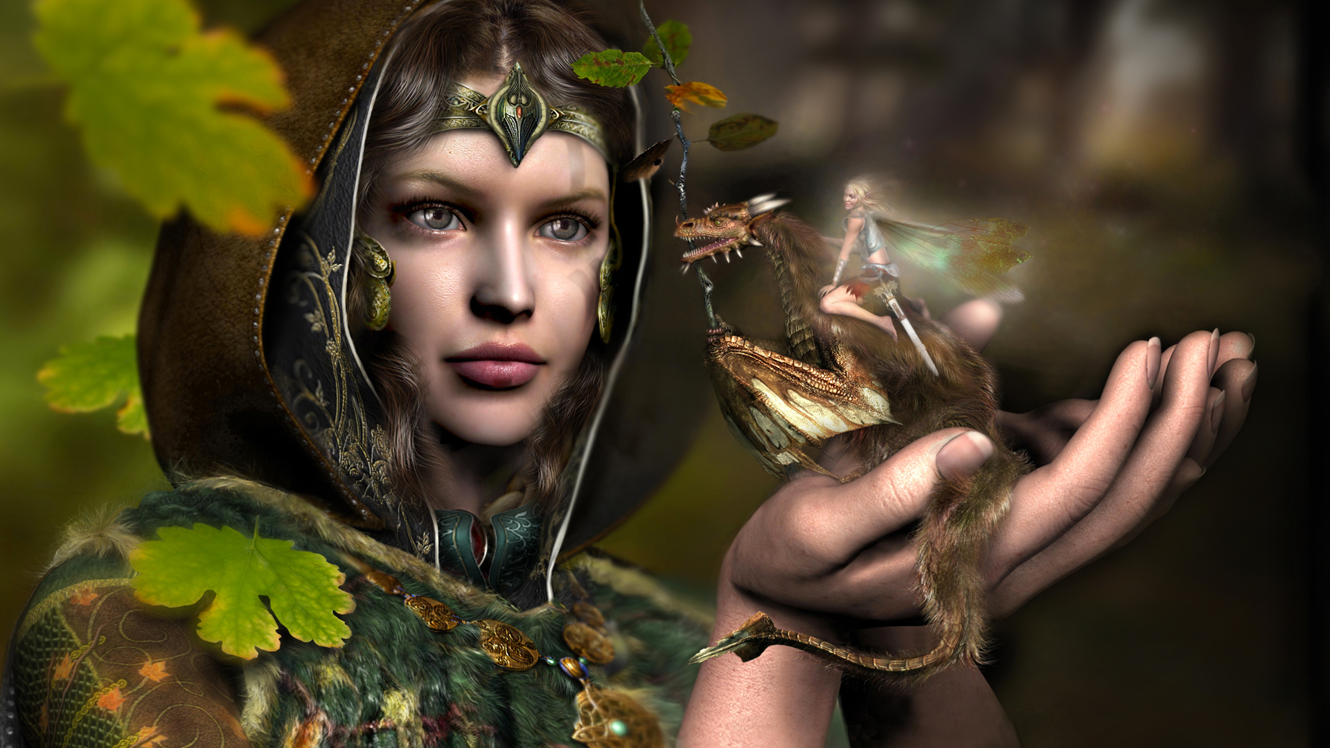Cg Digital Art Fantasy Fairy Women Dragon Wallpaper