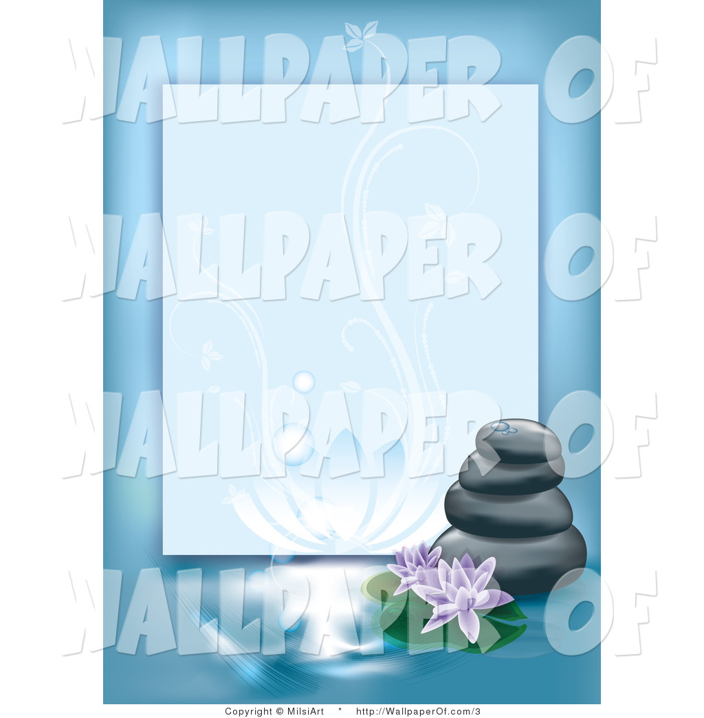Wallpaper Of A Blue Spa Border With Stones By Milsiart
