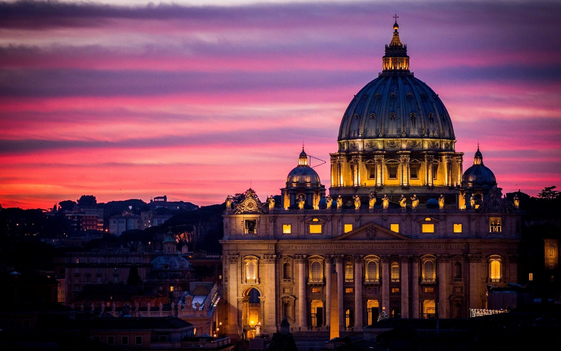 Rome Vatican City St Peter S Cathedral Architecture Night Sky