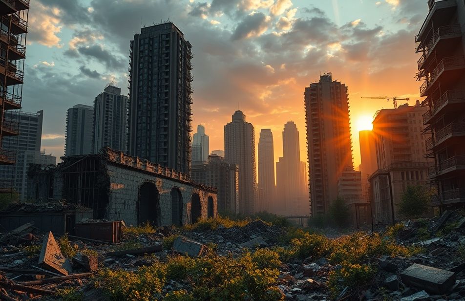 Destroyed City Background