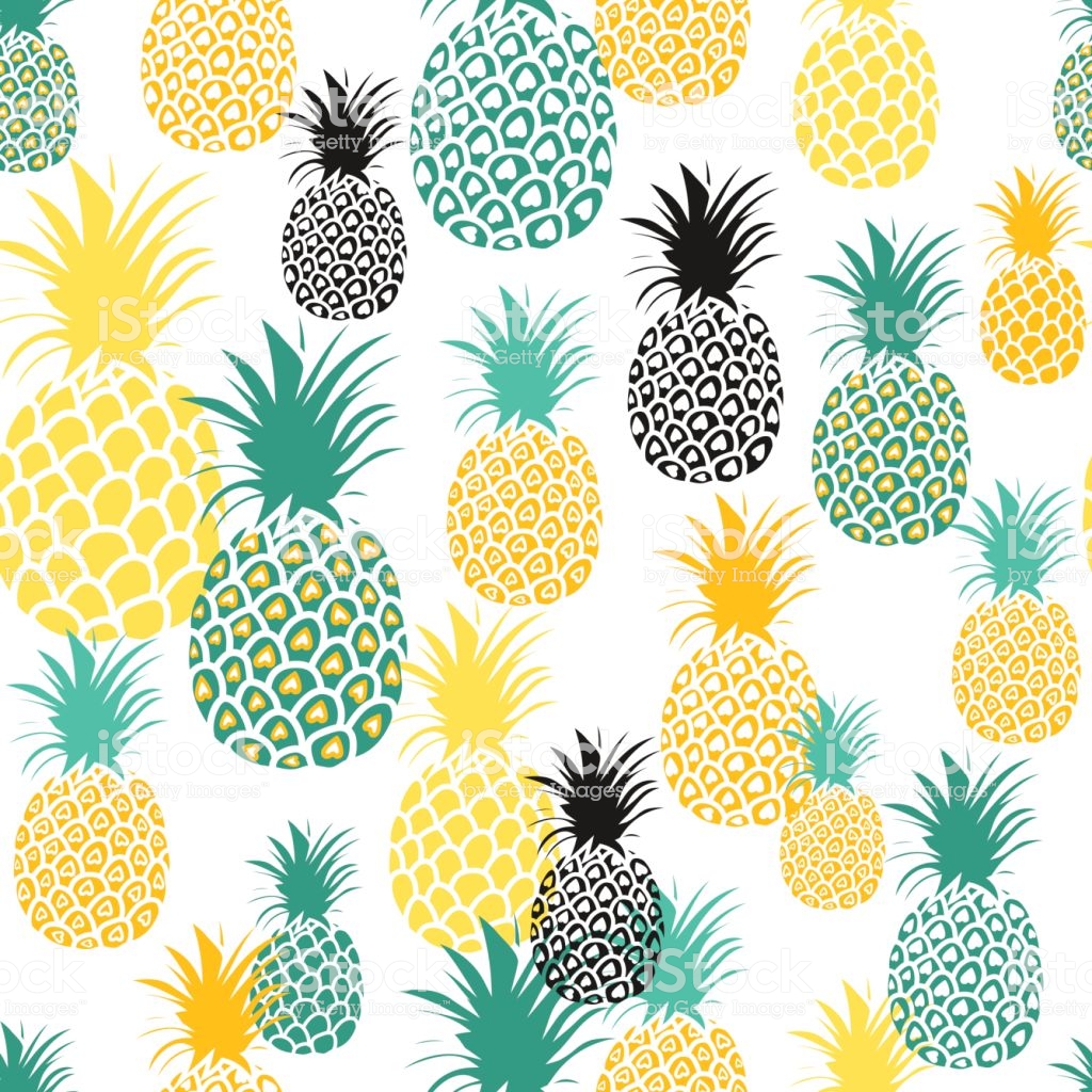 Pineapple Background Cute Pineapples Seamless Pattern Summer