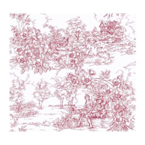Red Toile Wallpaper
