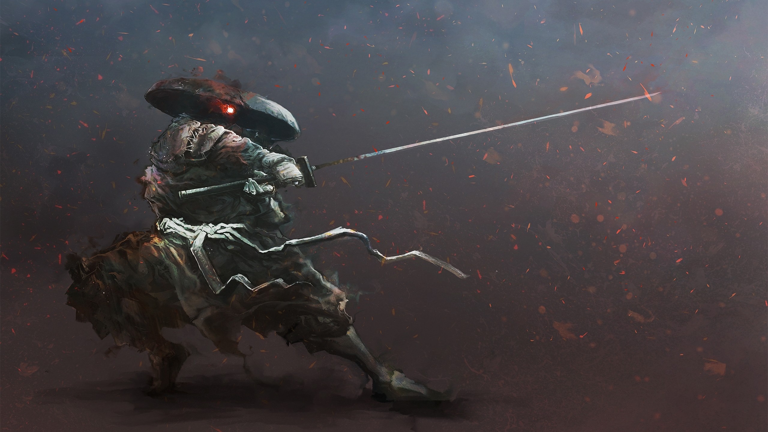 Artwork Digital Art Samurai Warrior Katana Wallpaper HD