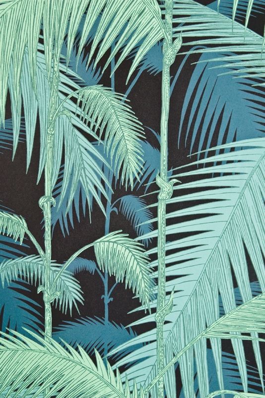Jungle Wallpaper Contemporary Illustrated Palm Tree Design