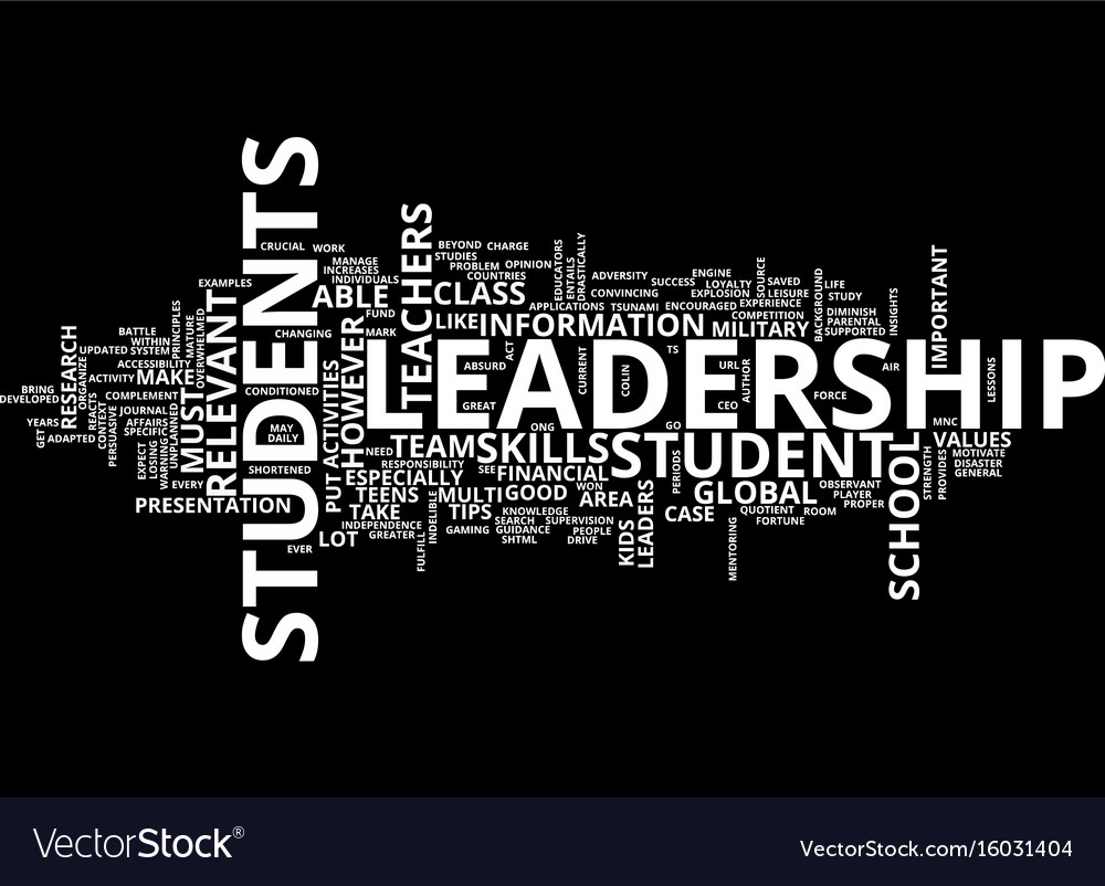 Leadership Tips For Students Text Background Word Vector Image
