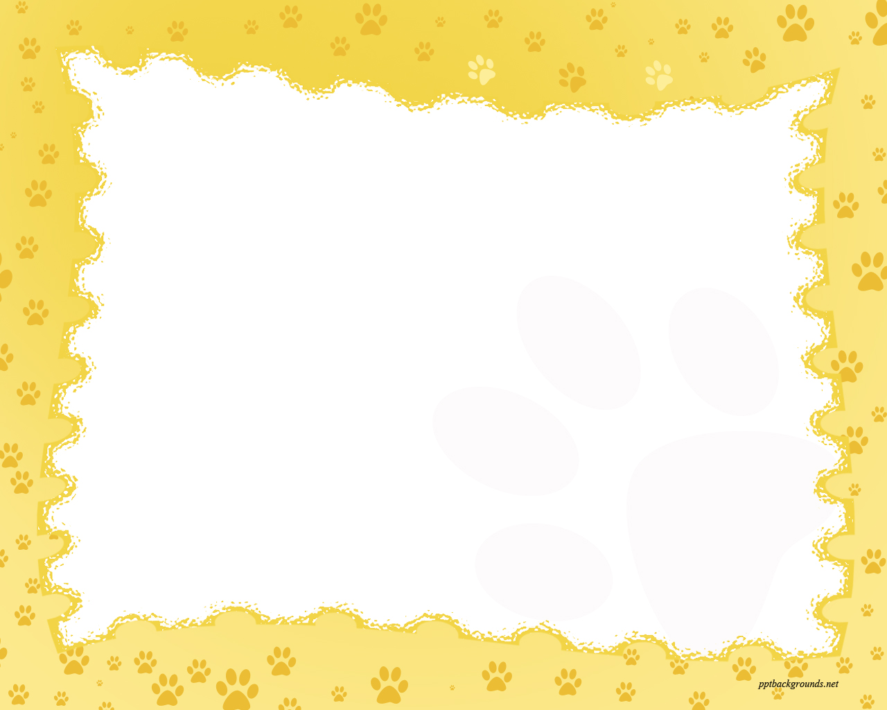 Paw Prints Border Background For Powerpoint And Frame
