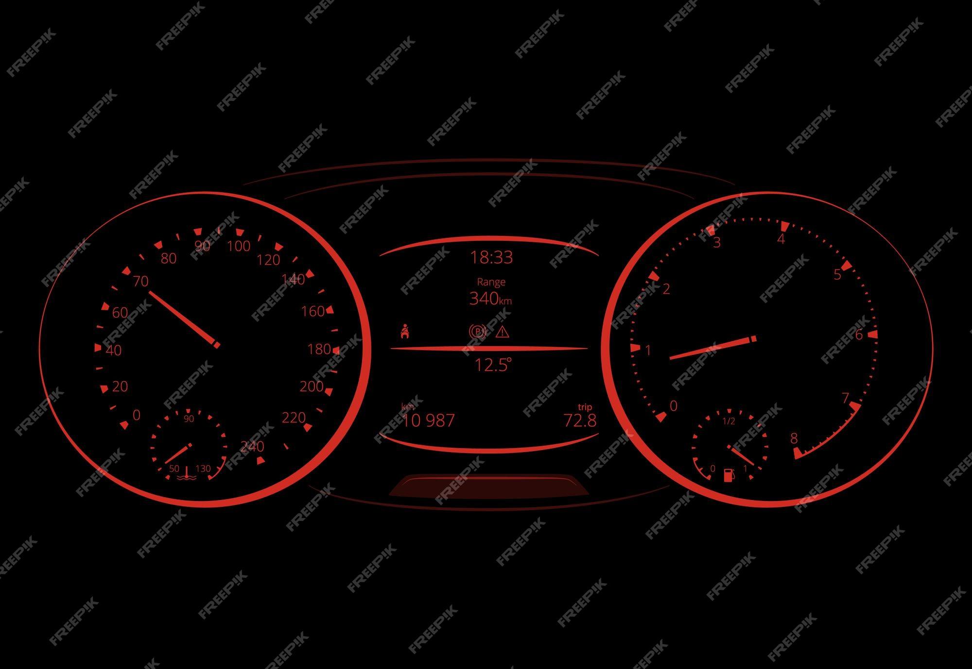 Premium Vector Realistic Car Dashboard Speedometer And