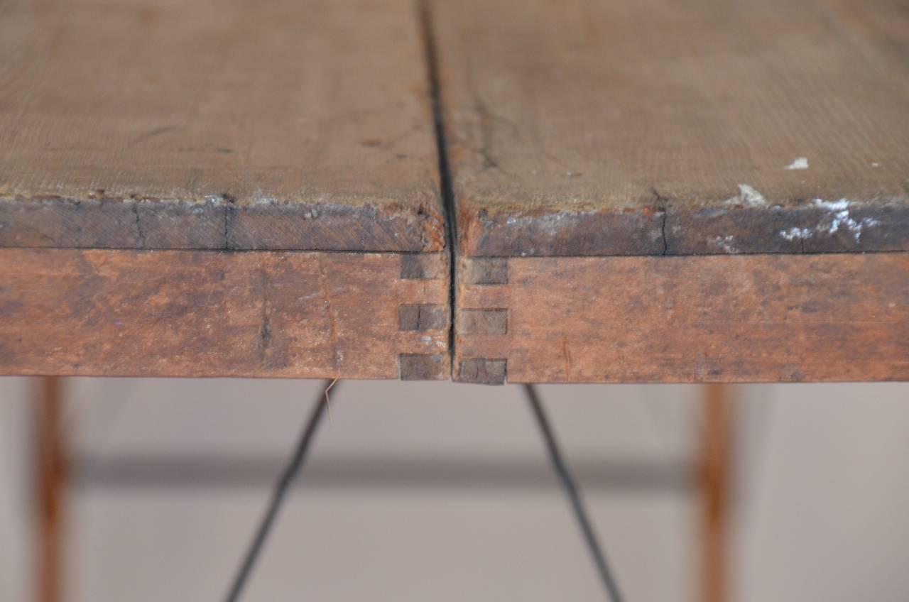 Industrial Wood And Steel Wallpaper Table For Sale At 1stdibs