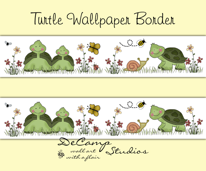 Turtle Wallpaper Border Wall Decals Pond Sea Life Nursery Decor