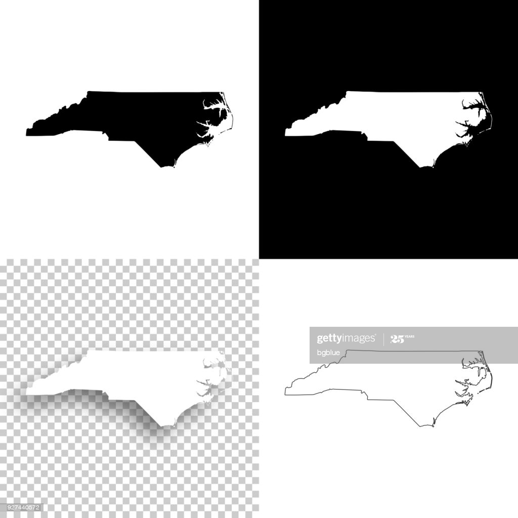 Free download North Carolina Maps For Design Blank White And Black