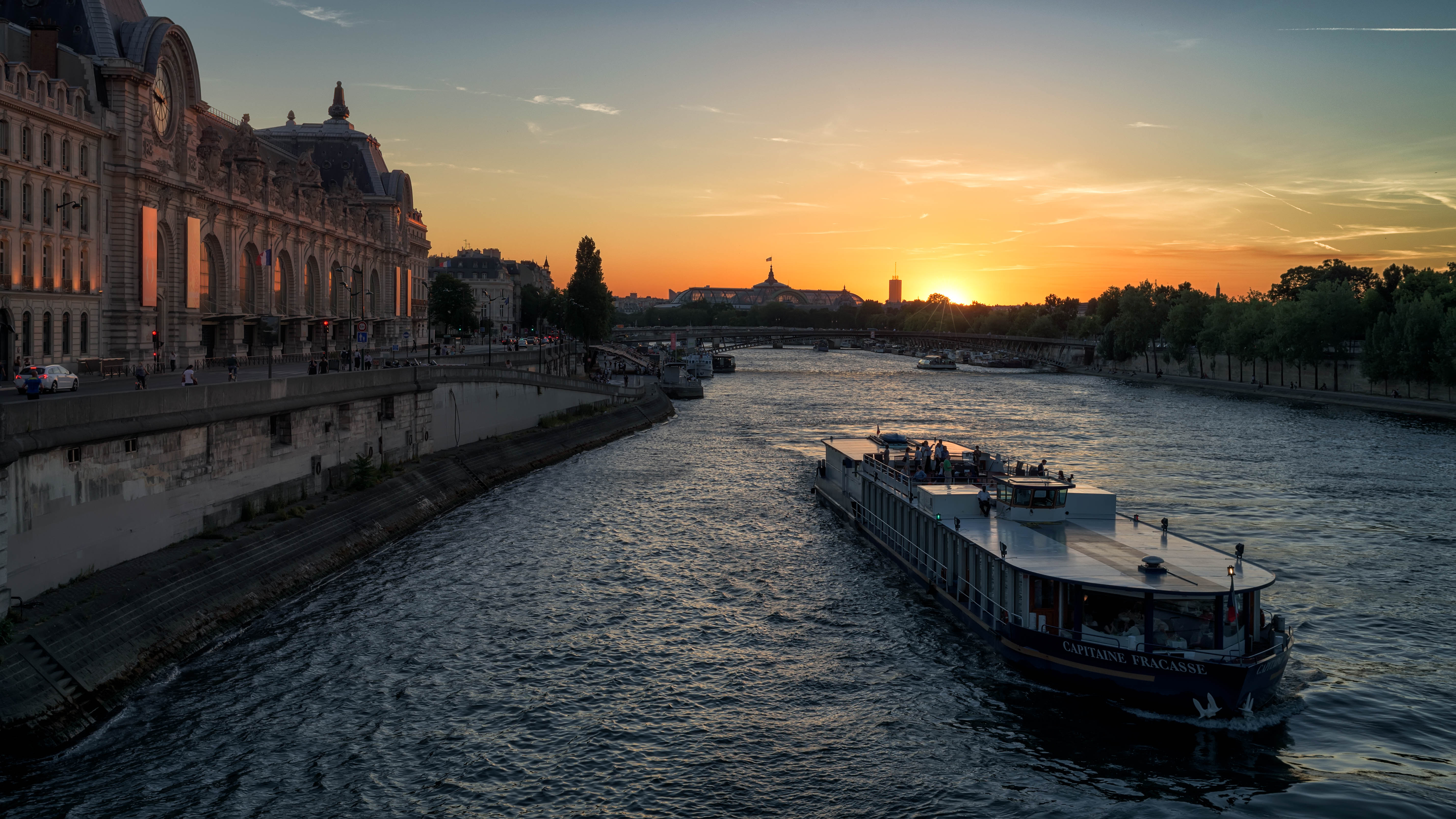 Sunset Cruise On The Capitaine Fracasse Seine River Paris France