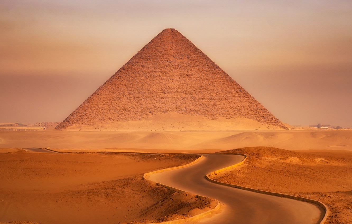 Wallpaper Road Desert Landscape Egypt Sand Pyramid Dunes