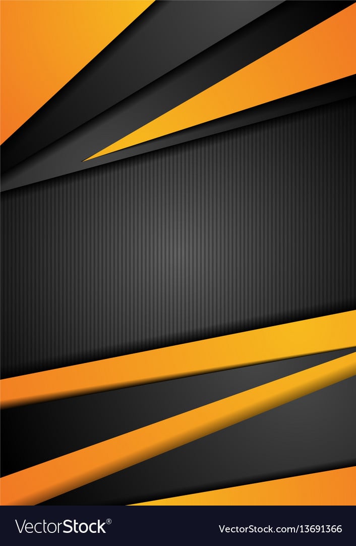 Black and orange tech corporate background Vector Image