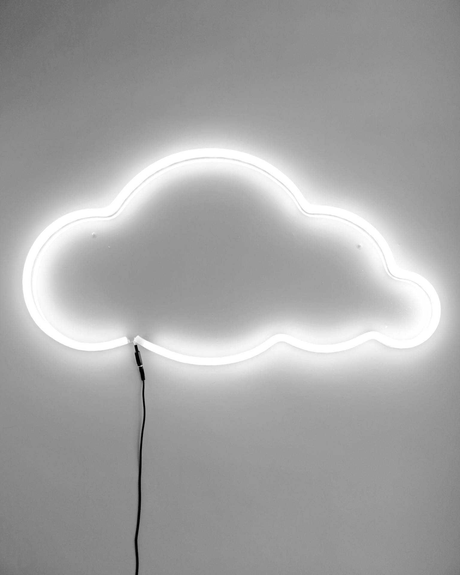 White Neon Aesthetic Wallpaper