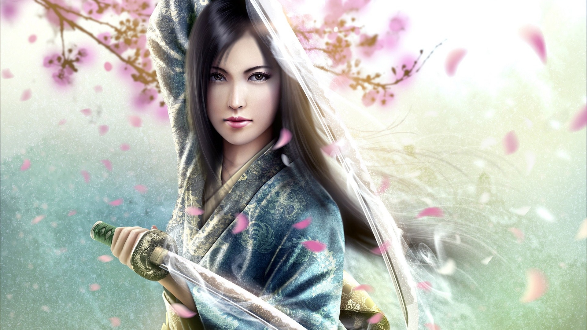 Anime Girl Samurai Wallpaper HD