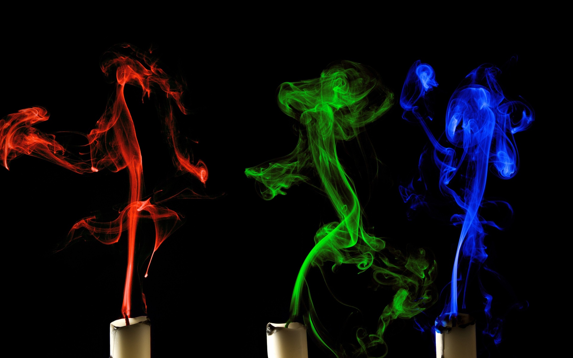 Colorful Candle Smoke Wallpaper Wide HD
