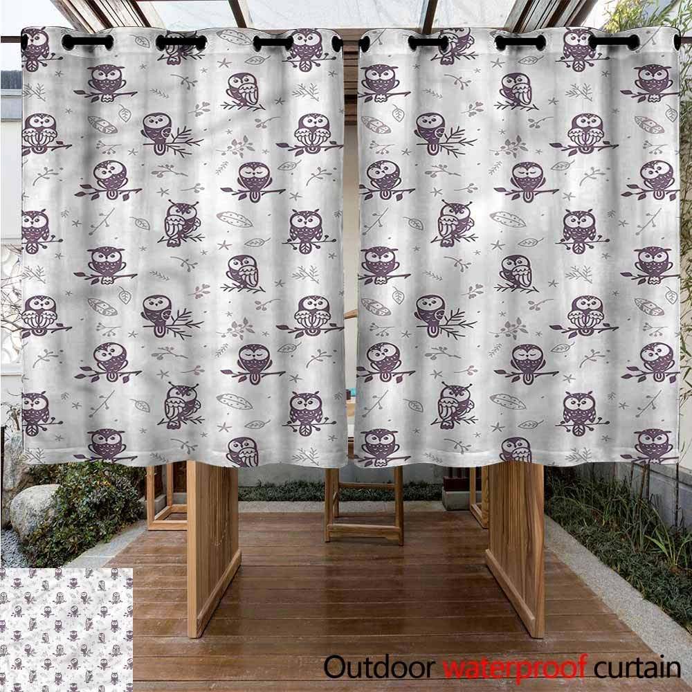 Amazon Sunnyhome Outdoor Blackout Curtain Doodle Owls