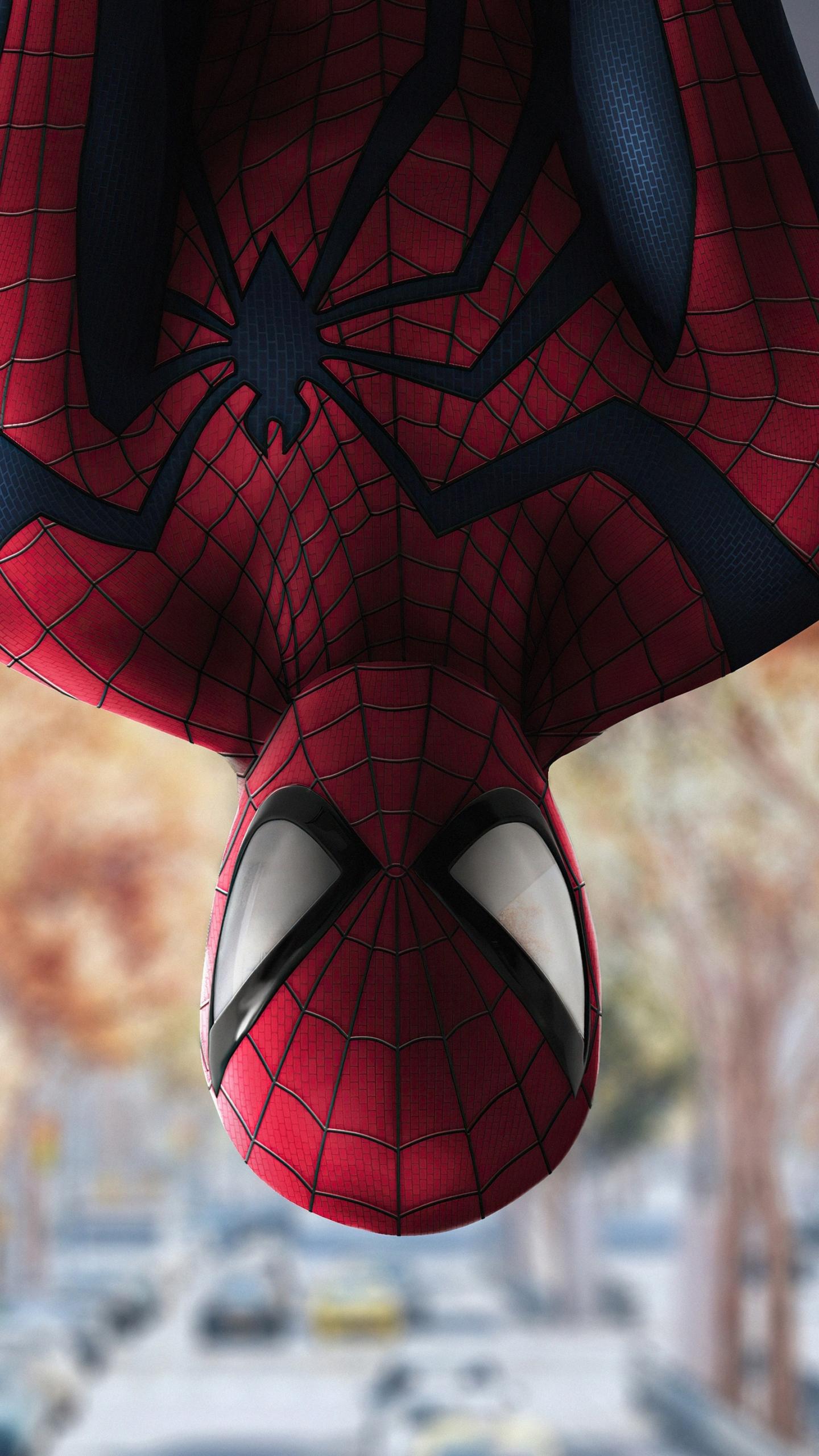 Wallpaper Spiderman Beyond Upside Down