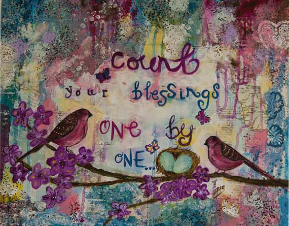 Count your blessing one by one   Original Mixed Media   VintageWall