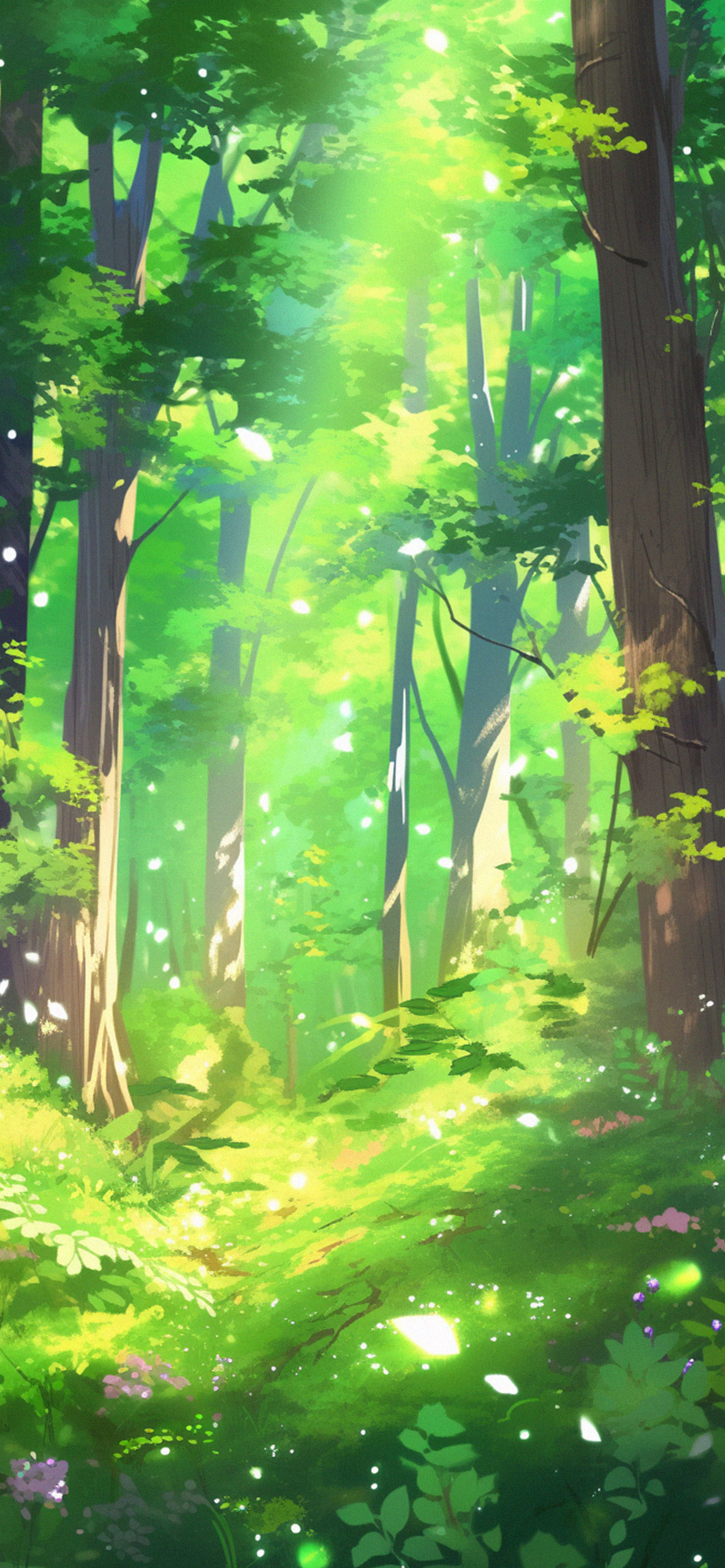 Anime Forest Green Wallpaper