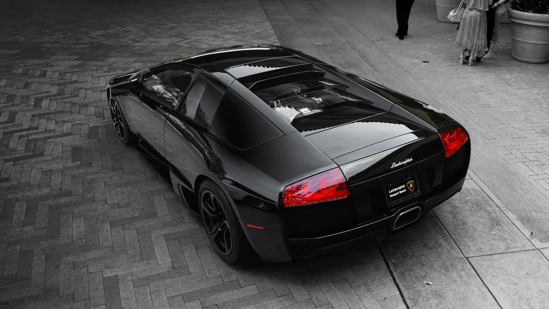 Pics Photos Black Lamborghini Murcielago Wallpaper